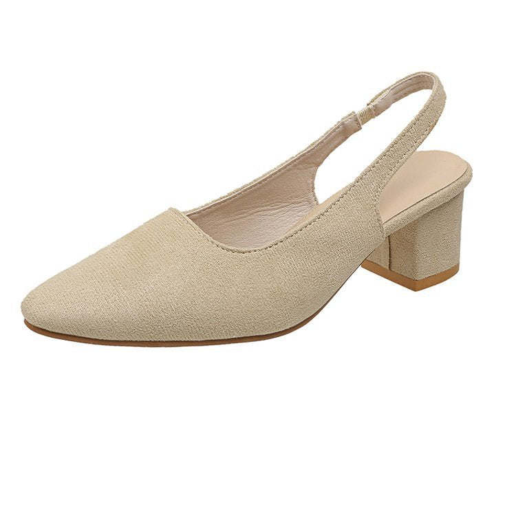Chunky Heel Spring And Summer New Pointed High Heels For Women