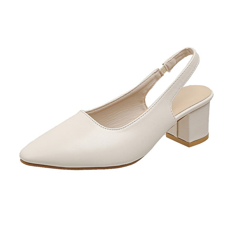 Chunky Heel Spring And Summer New Pointed High Heels For Women