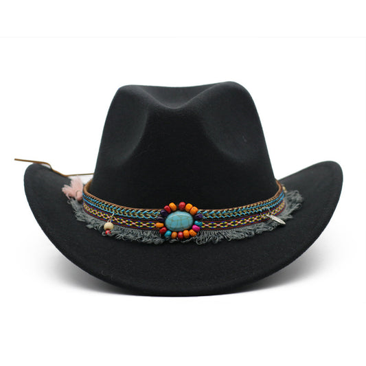 Cowboy Hats Curled Felt Riding Men And Women